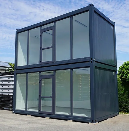 Container 6×3 mètres avec paroi vitrée Ral 7016 – Image 4