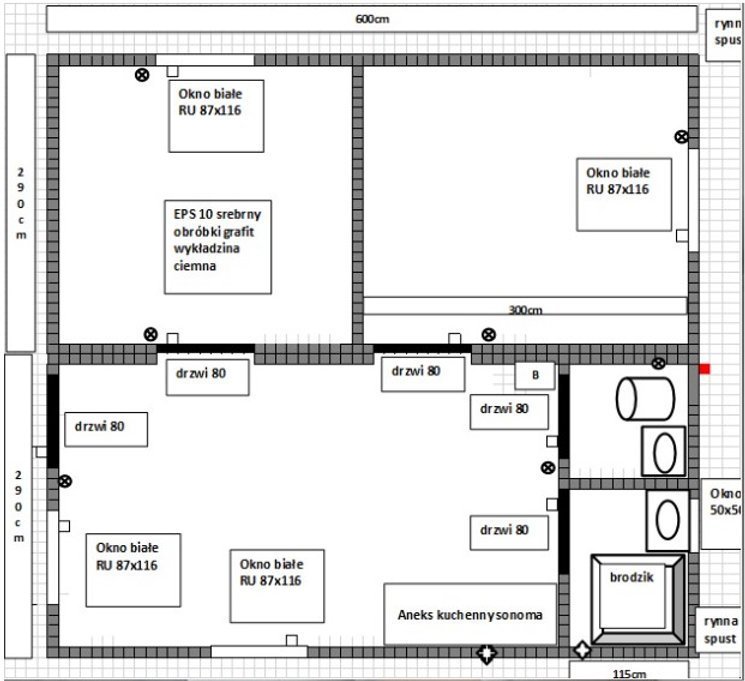 Container 35m2 med badeværelse, køkken, 2 soveværelser (6 x 5,8m) – Billede 2
