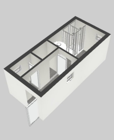 Conteneur sanitaire 6,06 × 2,44 m – 2 douches, 2 WC, 2 urinoirs, 5 lavabos – Image 8