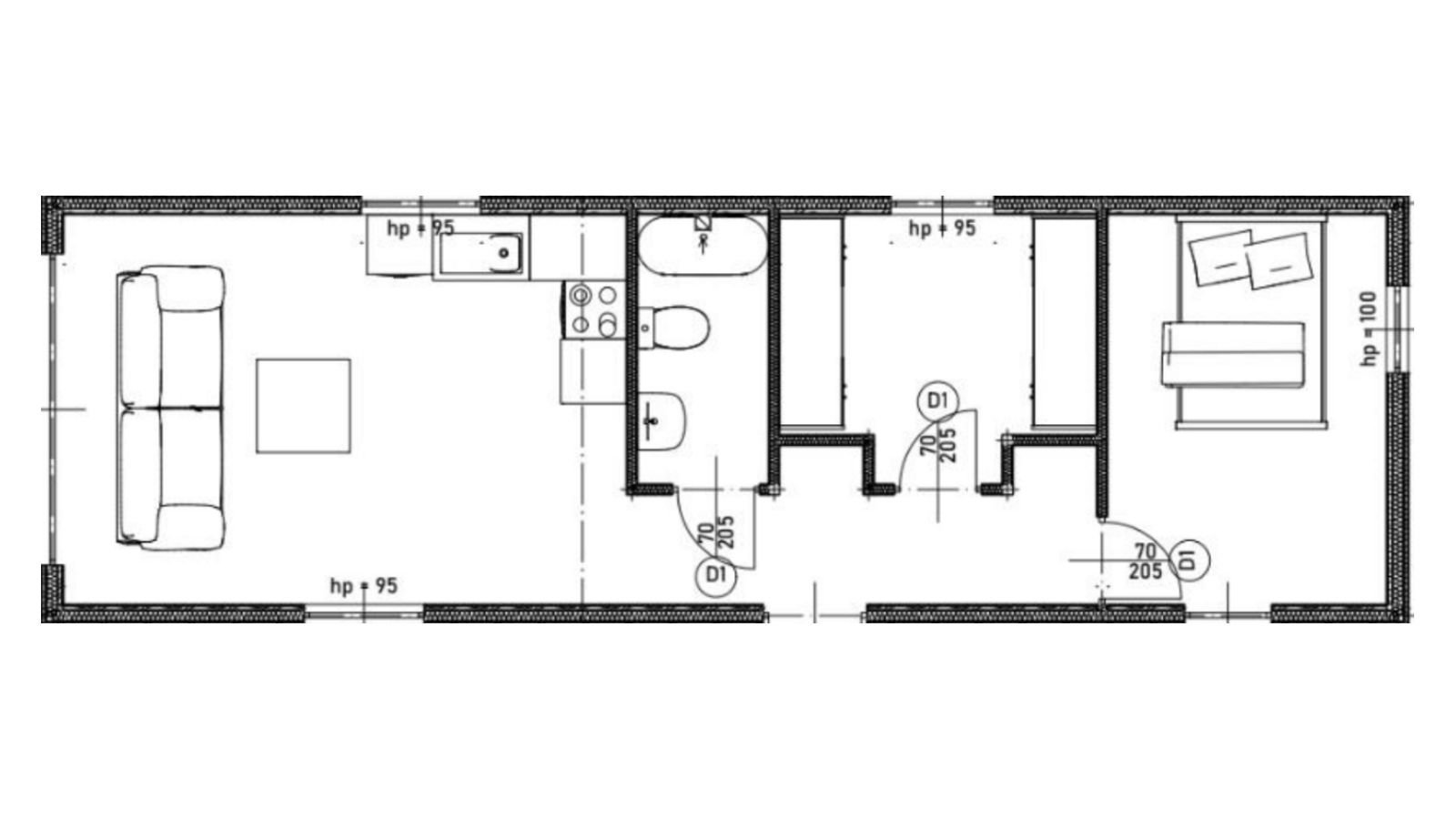 Maison modulaire de plain-pied, 50 m², standard clé en main – Image 2