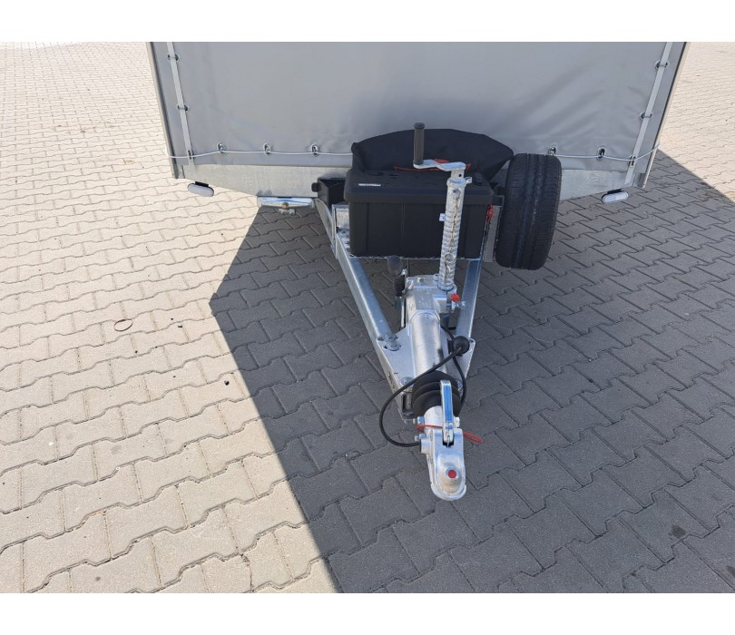 STIM biltransporttrailer med skydedug, totalvægt 3500 kg, med elektrisk spil – Billede 15