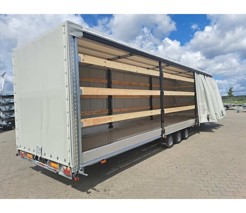 STIM biltransporttrailer med skydedug, totalvægt 3500 kg, med elektrisk spil – Billede 4
