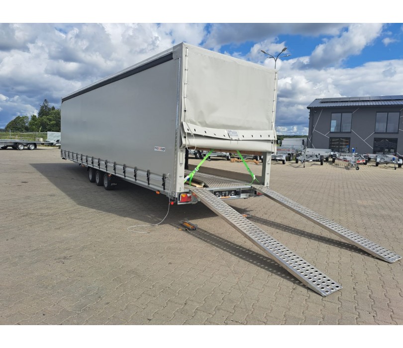 STIM biltransporttrailer med skydedug, totalvægt 3500 kg, med elektrisk spil – Billede 12
