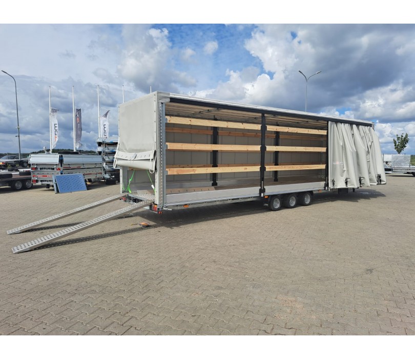 STIM biltransporttrailer med skydedug, totalvægt 3500 kg, med elektrisk spil – Billede 9