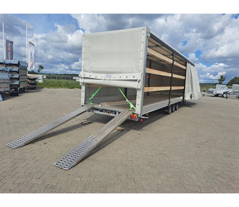 STIM biltransporttrailer med skydedug, totalvægt 3500 kg, med elektrisk spil – Billede 8