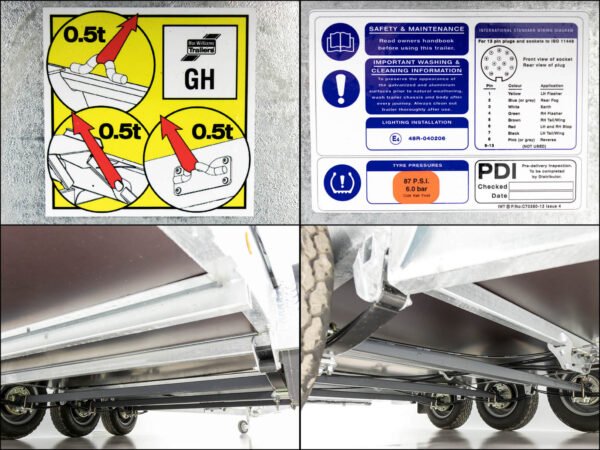 Remorque porte-engins de chantier Ifor Williams GH146 184 x 419 cm 3,5 t | Rampes simples | Plancher en aluminium | 3 essieux - Neuve – Image 15