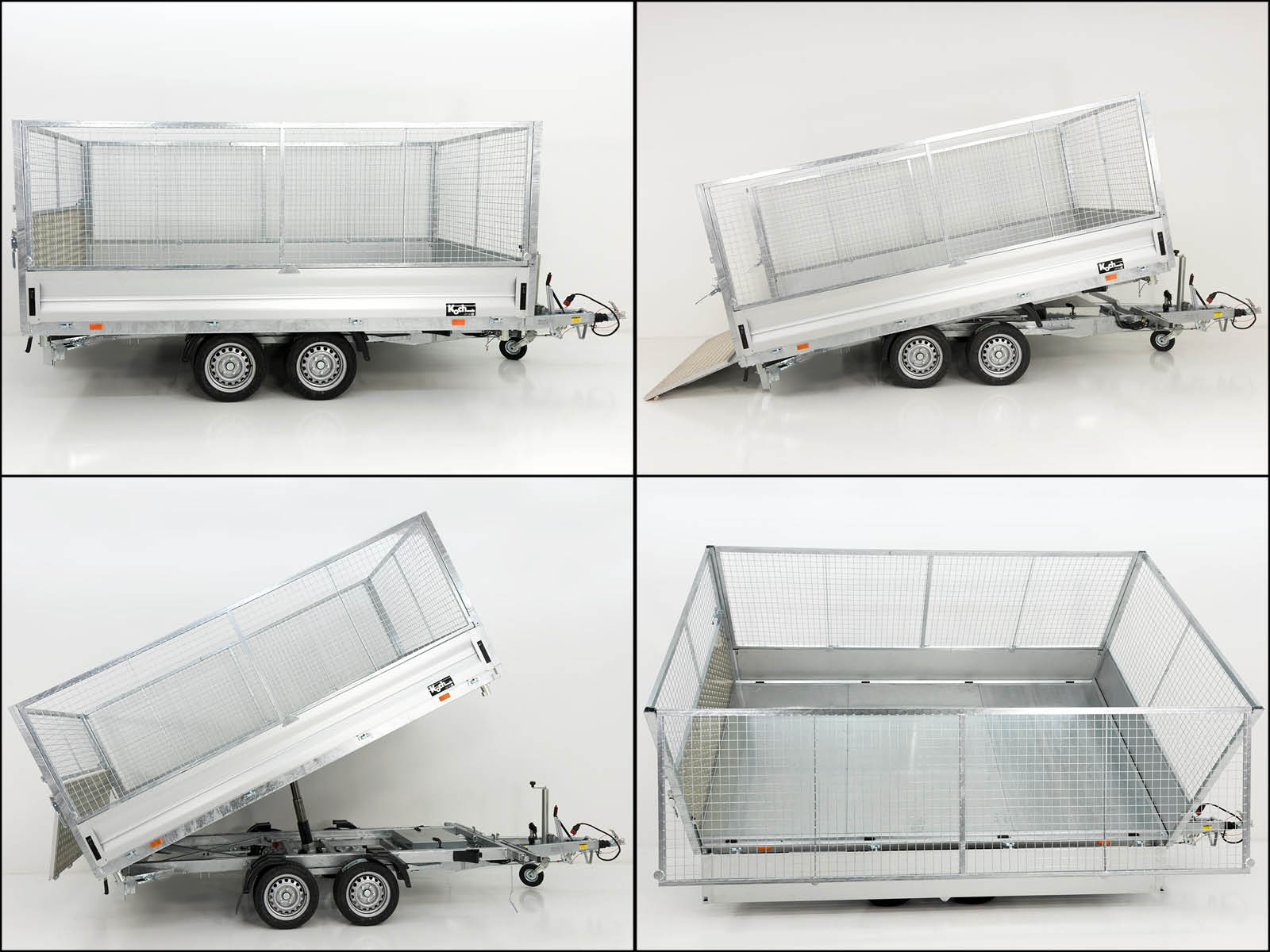 Benne basculante multivoies Vezeko VMDK35.3 | 185 x 350 cm, 3,5 t | Plateau de chargement basculant | Côtés grillagés - Neuf – Image 18
