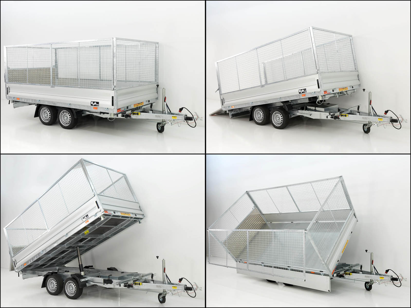 Benne basculante multivoies Vezeko VMDK35.3 | 185 x 350 cm, 3,5 t | Plateau de chargement basculant | Côtés grillagés - Neuf – Image 16