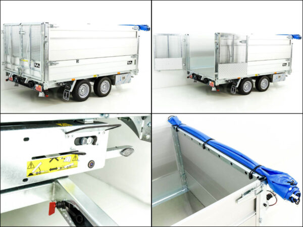 Camion-benne double à plusieurs roues arrière TT30-30 3,0 t | 183 x 309 x 40 cm / Largeur de caisse 80 cm | Tandem | Éclairage LED neuf – Image 5
