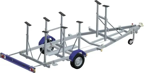 Remorque bateau freinée 1000 à 1350 kg – Châssis 6,18 m – Feux LED